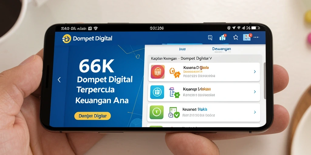 Antarmuka aplikas 66K yang modern dan fungsional.