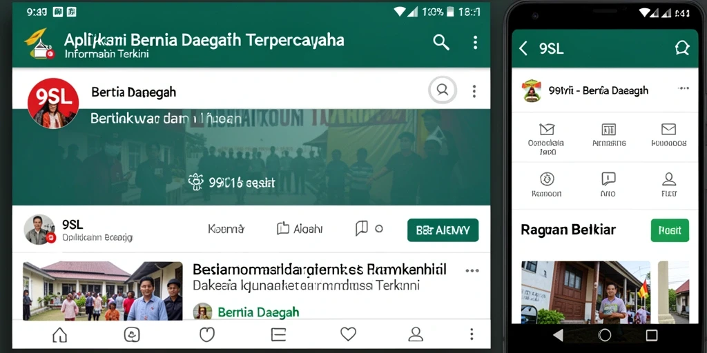 Tampilan antarmuka 9SL yang sederhana dan informatif untuk Berita Daerah.