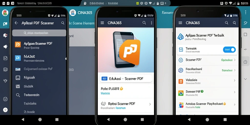 Antarmuka aplikasi CINA365 yang sederhana dan fungsional untuk Scanner PDF.