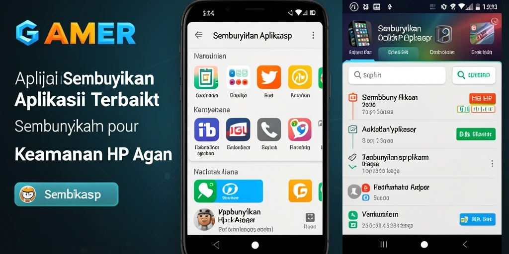 Tampilan antarmuka GAMERP yang modern dan intuitif untuk menyembunyikan aplikasi.