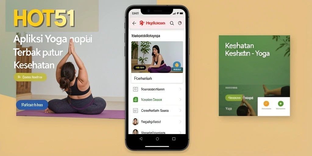 Antarmuka aplikasi HOT51 yang menarik dan fungsional untuk latihan yoga.