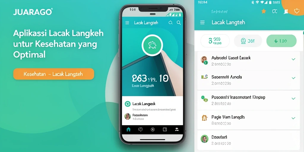 Tampilan utama JUARAGO menampilkan statistik langkah dan aktivitas harian.