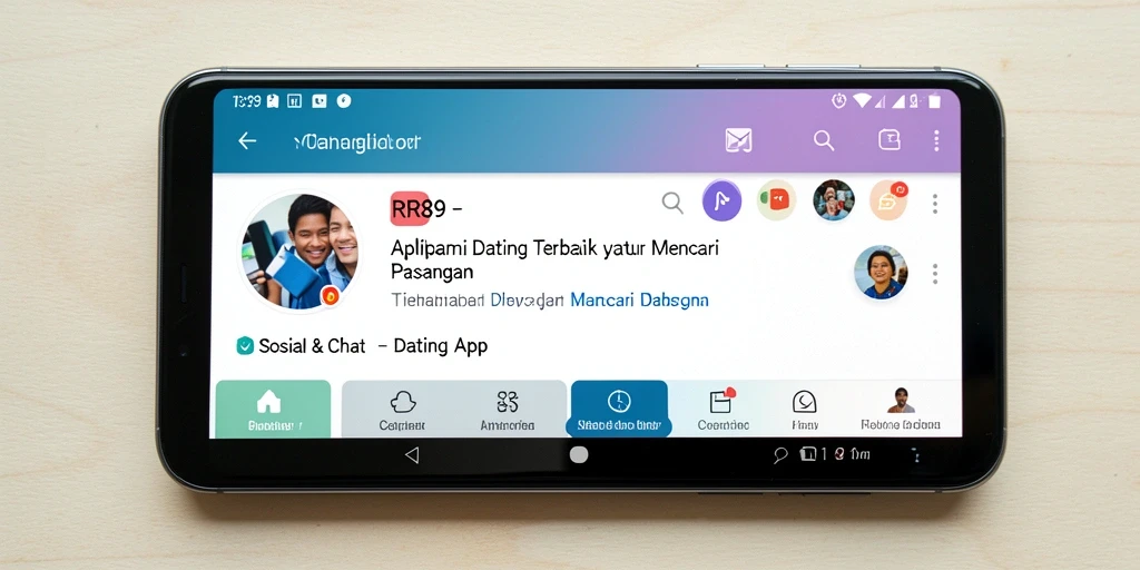 Tampilan antarmuka RR89 yang modern dan user-friendly untuk aplikasi Dating App.