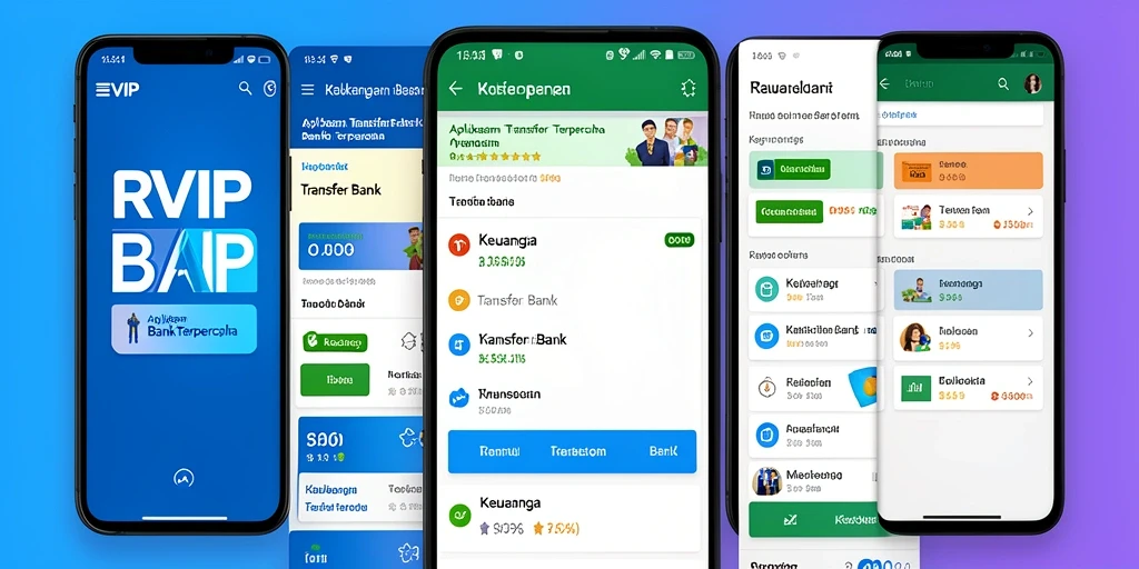 Antarmuka pengguna aplikasi RVIP untuk Transfer Bank yang intuitif dan modern.