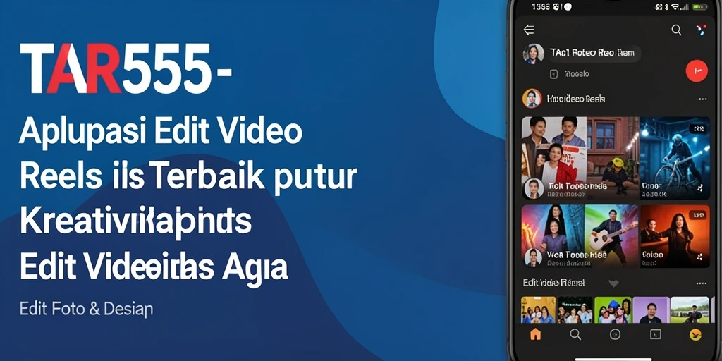 Antarmuka aplikasi TAR555 untuk Edit Video Reels yang mudah digunakan.