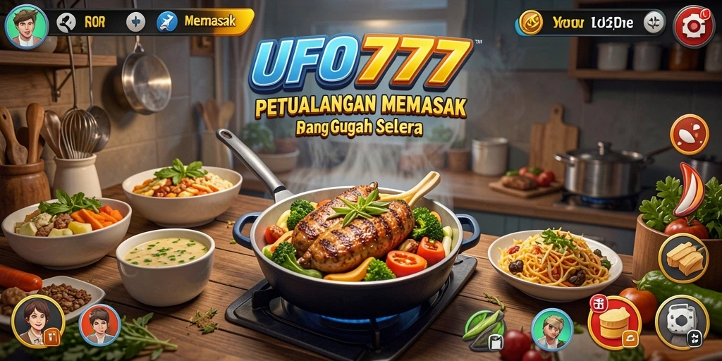 Screenshot utama UFO777 menunjukkan pengalaman memasak yang seru dan interaktif.