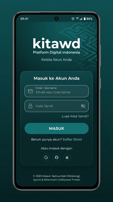 Masuk ke Akun Kitawd untuk Pengguna Android